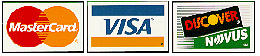we accept Visa, Discover, and MasterCard